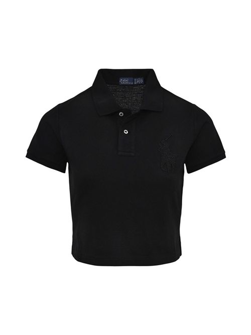 polo donna cropped nero Ralph Lauren | 211A12742001